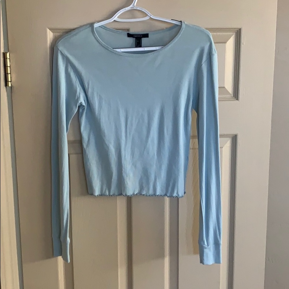 Baby blue Forever 21 crop top